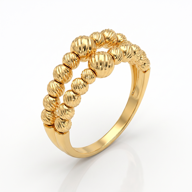 14 karaat gouden ring met meerdere bolletjes