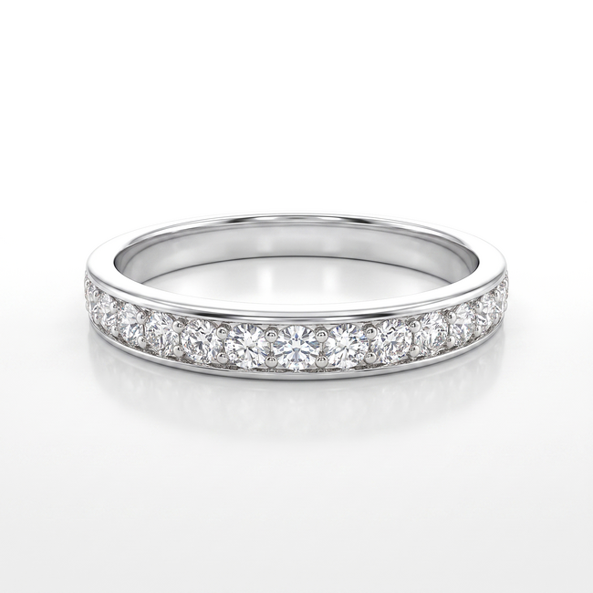14 karaat witgouden pavé ring met zirkonia