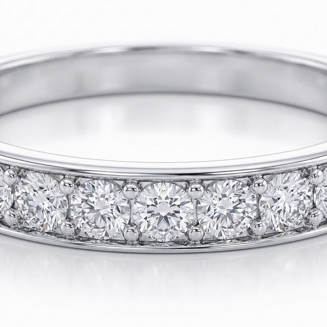 14 karaat witgouden pavé ring met zirkonia