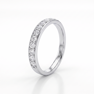 Witgouden Zirkonia Rij Ring