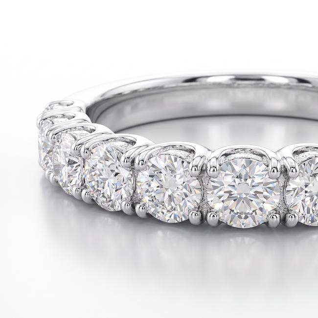 14k witgouden ring met ronde zirkonia rij
