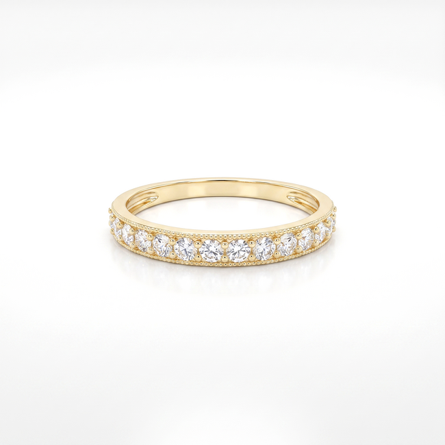 Gouden ring met verfijnde zirkonia rij