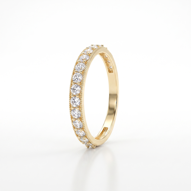 Gouden ring met verfijnde zirkonia rij