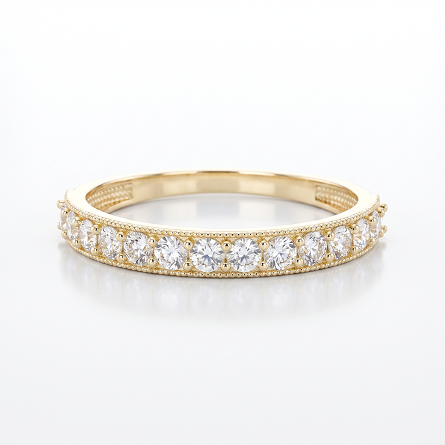 Gouden ring met verfijnde zirkonia rij