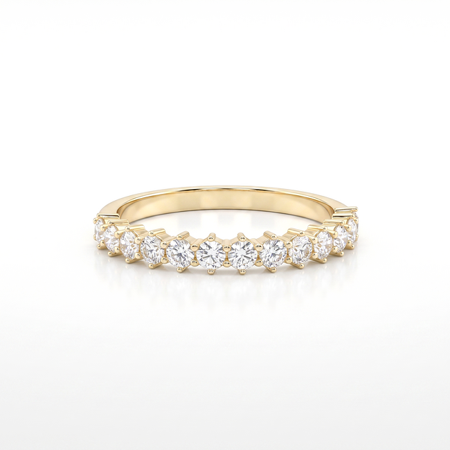 14k gouden half eternity ring met zirkonia