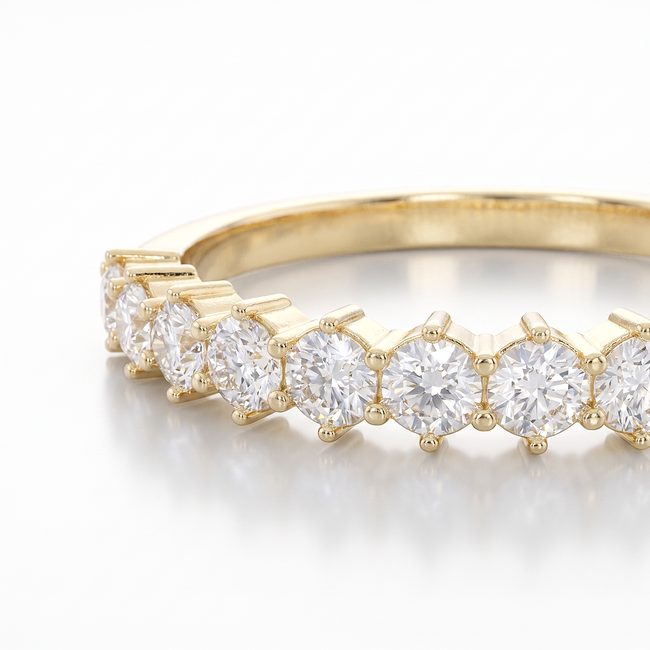 14k gouden half eternity ring met zirkonia