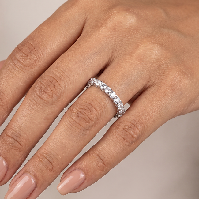 14 karaat witgouden eternity ring met zirkonia