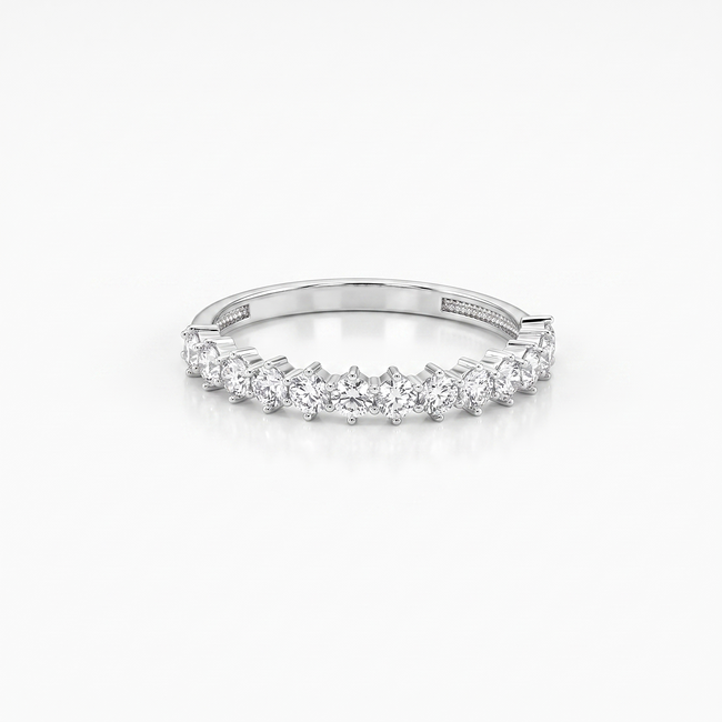 14k witgouden half eternity ring zirkonia