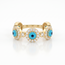 14k gouden Evil Eye ring met turquoise stenen