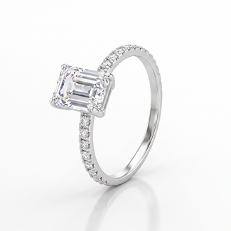 Witgouden Emerald Swarovski Ring