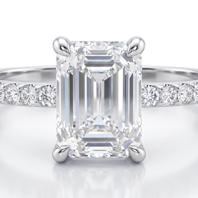 Witgouden ring met emerald cut Swarovski-steen