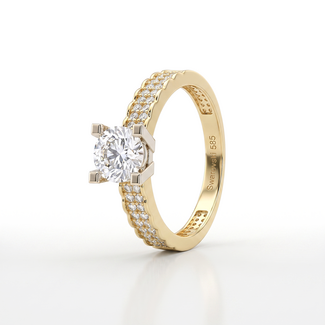 Gouden Dubbele Pavé Ring