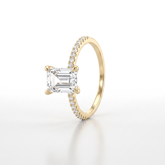 Gouden Emerald Solitair Ring