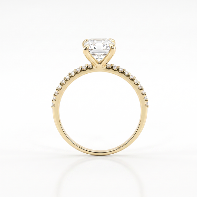 Gouden ring met emerald cut Swarovski-steen