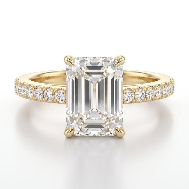 Gouden ring met emerald cut Swarovski-steen