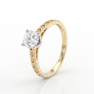 Gouden Filigraan Solitair Ring