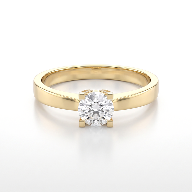 Strakke gouden ring met Swarovski-steen
