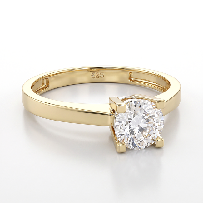 Strakke gouden ring met Swarovski-steen