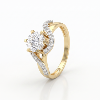 Gouden Swarovski Wave Ring