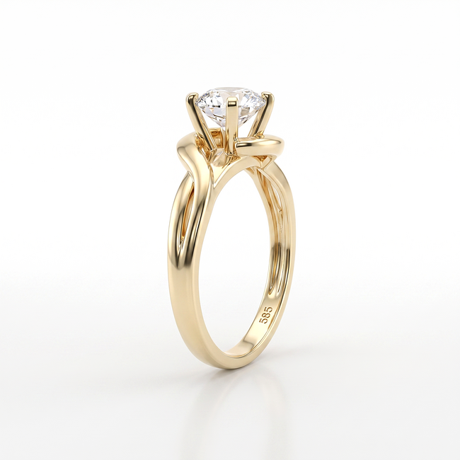 Gouden ring met solitaire Swarovski-steen