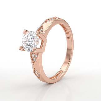 Roségouden Swarovski Solitair Ring