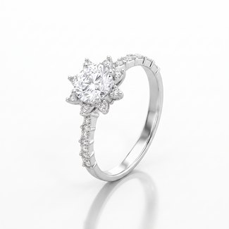 Witgouden Swarovski Solitair Ring