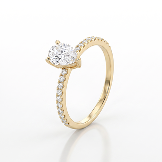 Gouden Peervorm Swarovski Ring