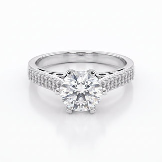 Witgouden Swarovski Solitair Ring