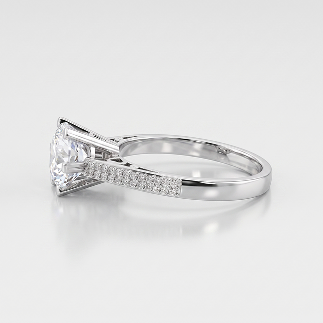 Witgouden ring met solitaire Swarovski-steen en open design