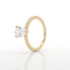 Gouden solitair ring met peervormige Swarovski