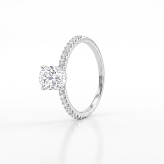 Witgouden Swarovski Solitair Ring
