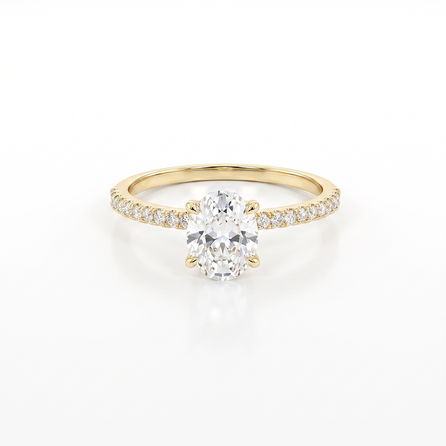 Gouden ring met ovale Swarovski-steen