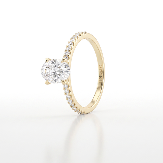 Gouden ring met ovale Swarovski-steen