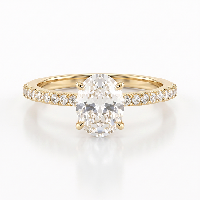 Gouden ring met ovale Swarovski-steen