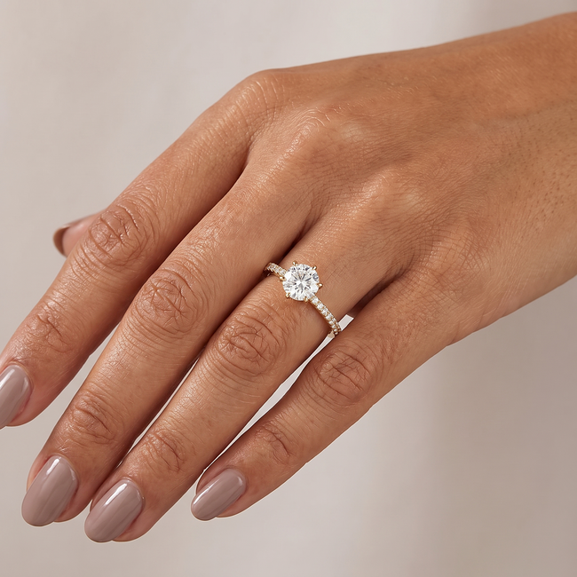 Luxe Gouden Solitair Ring met Swarovski Steen