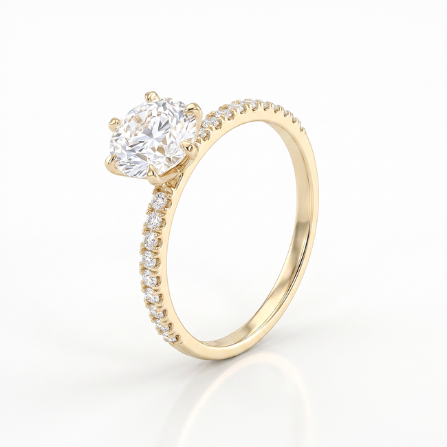 Luxe Gouden Solitair Ring met Swarovski Steen