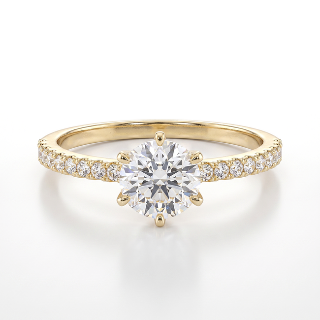 Luxe Gouden Solitair Ring met Swarovski Steen