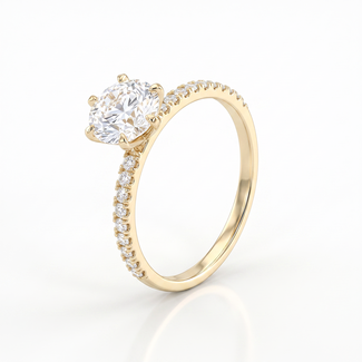 Gouden Solitair Ring Pavé