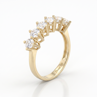 Gouden Ring Vijf Swarovski Stenen
