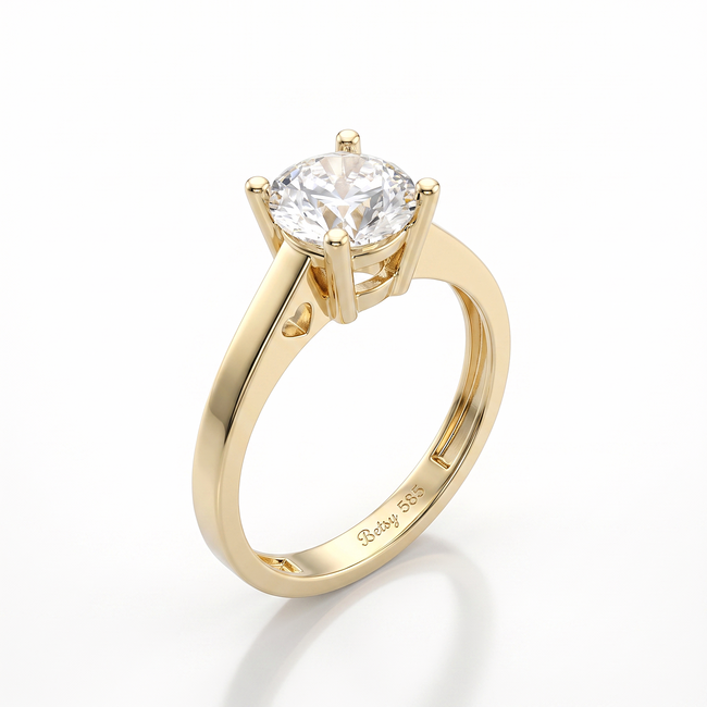 Gouden ring met Swarovski in vierpoots zetting
