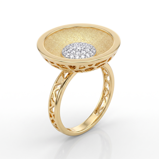 Gouden Statement Ring met Zirkonia
