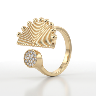 Gouden Zon Ring met Zirkonia