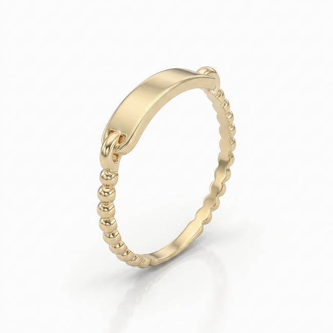 Gouden Graveer Ring met Design