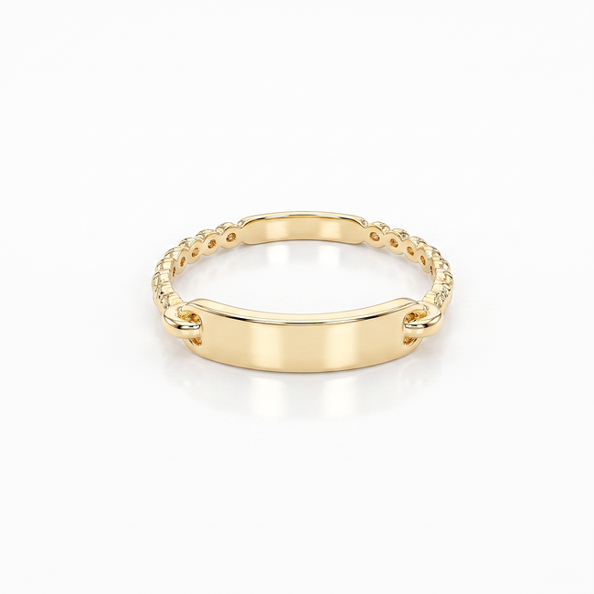 Gouden Graveer Ring met Design