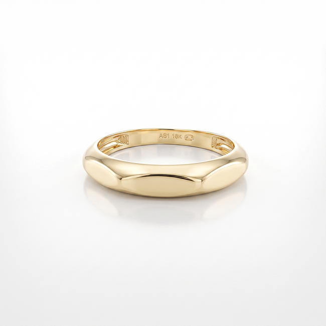 Gouden Glad Gepolijste Ring met Design
