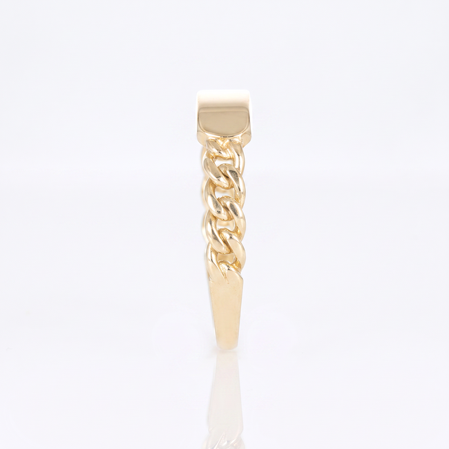 14k gouden zegelring met gevlochten details