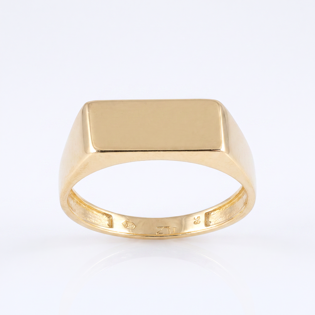 Gouden zegelring met modern design
