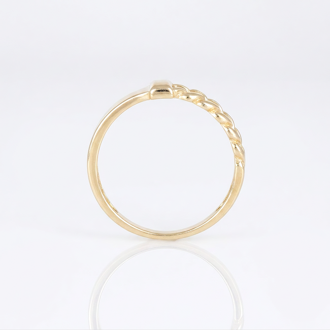 14 Karaat Geelgouden Ring met Schakel Design