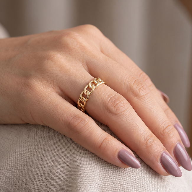 Gouden Gourmet Schakel Ring