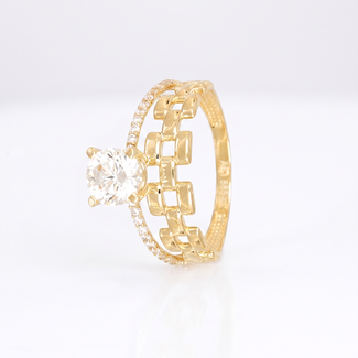 Schakel Ring met Zirkonia